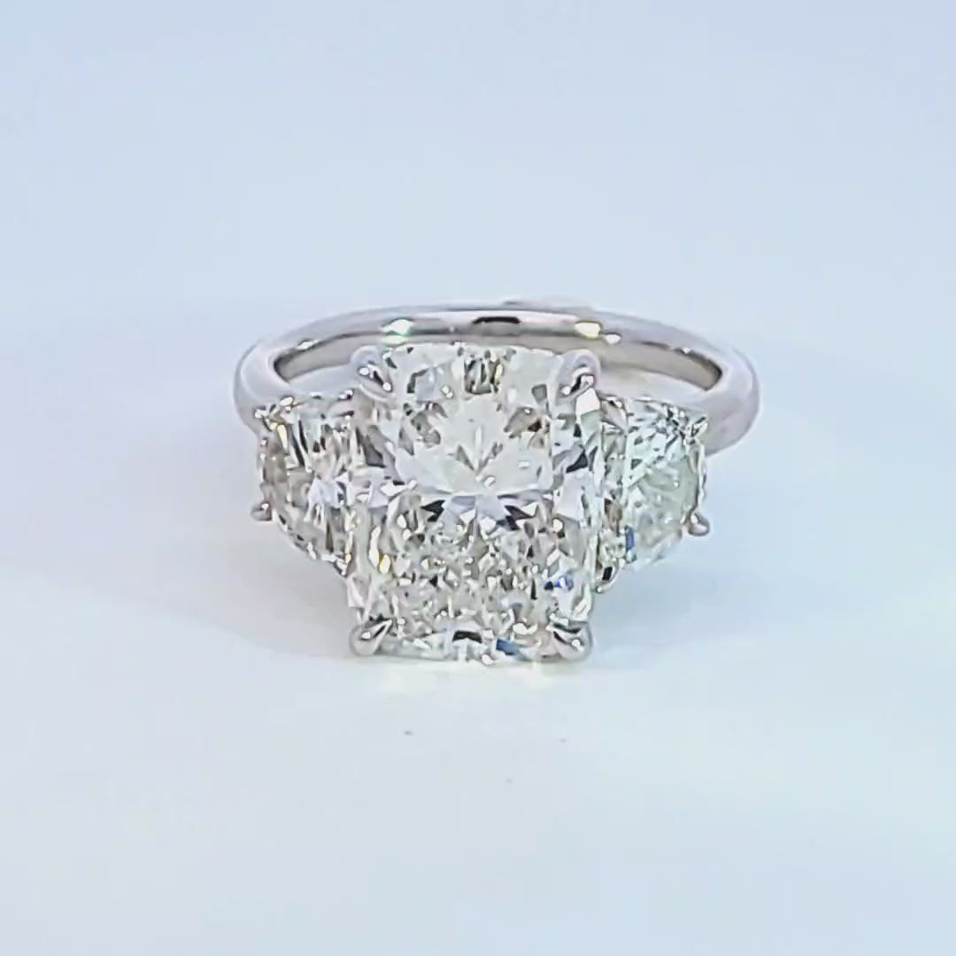 6ct. t.w. Cushion Cut Newborn Lab Created Diamond Engagement Ring in 14K White Gold