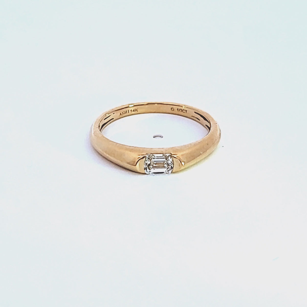 1/3ct. Emerald Cut Diamond East-West Fashion Ring in 14K Yellow Gold