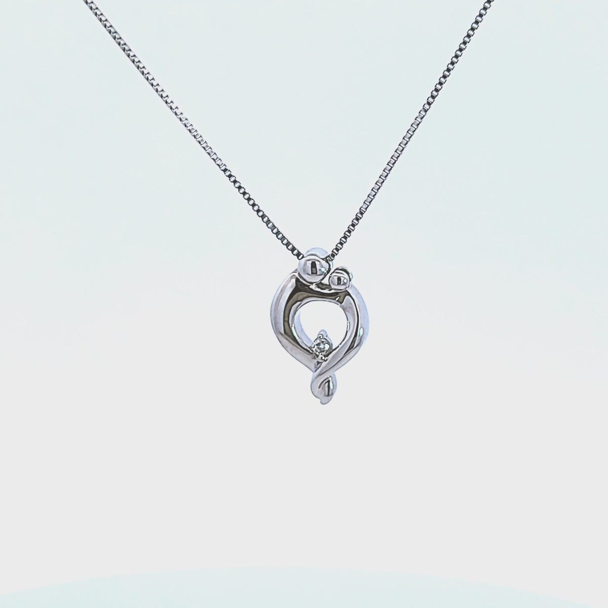 .03ct. Diamond Mother's Pendant in Sterling Silver