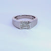 2ct. Radiant Cut Newborn Lab Created Diamond Men's Wedding Band in 14K White Gold
