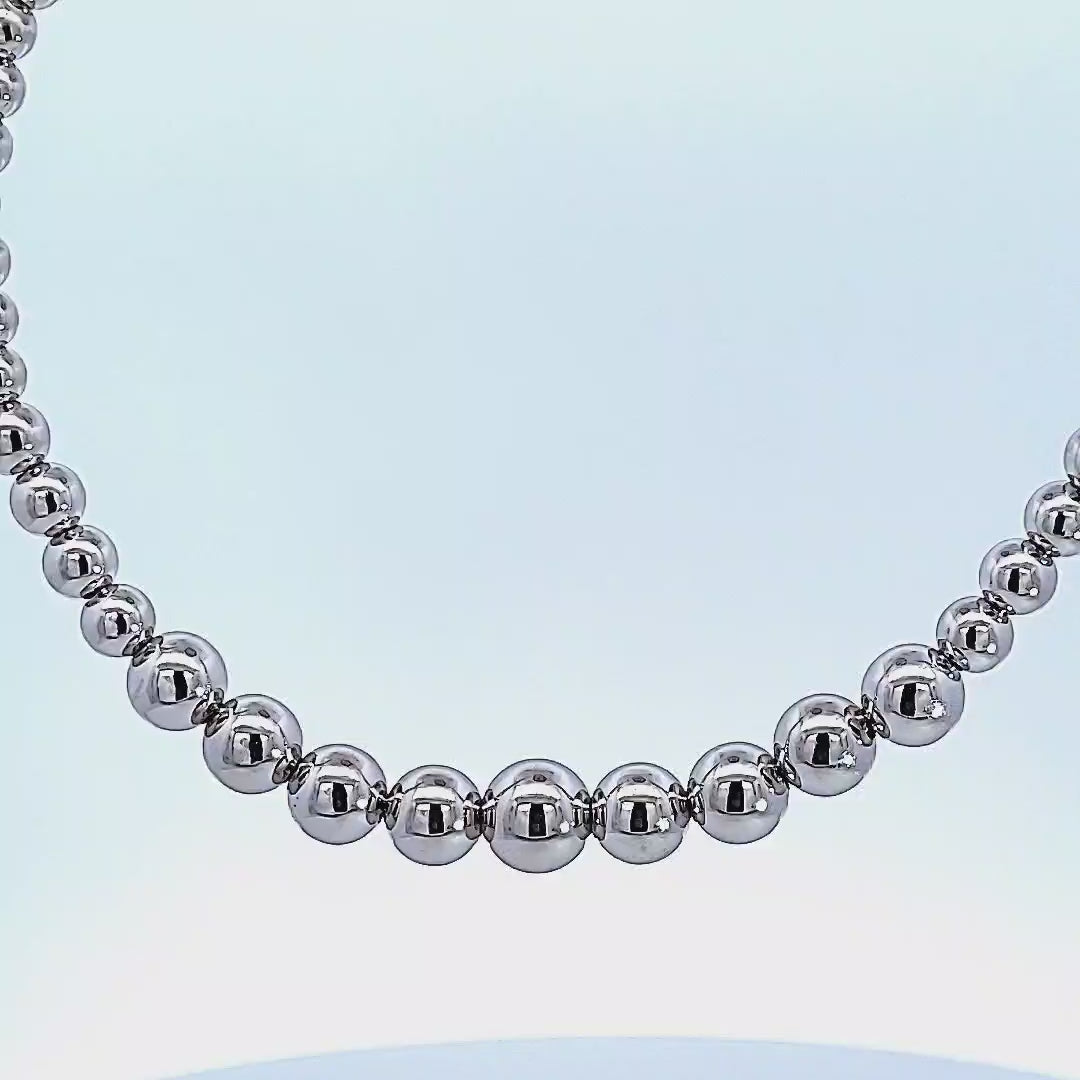 Graduated Bead Necklace in Sterling Silver