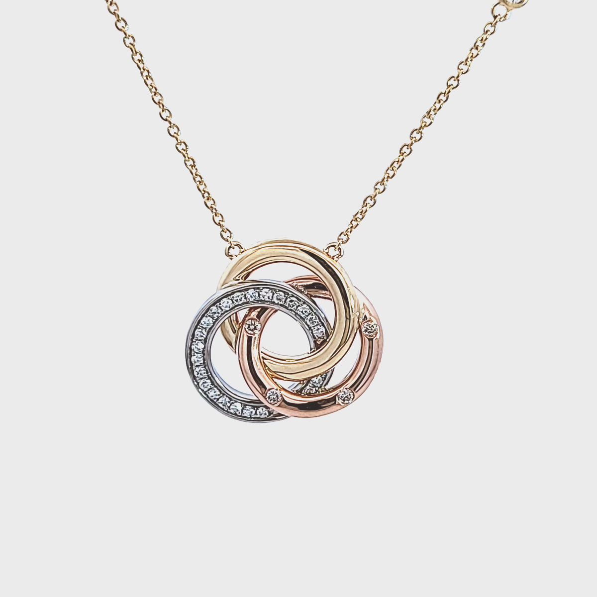 1/4ct. t.w. Diamond Linked Circle Pendant in 14K Yellow Gold, White Gold, & Rose Gold