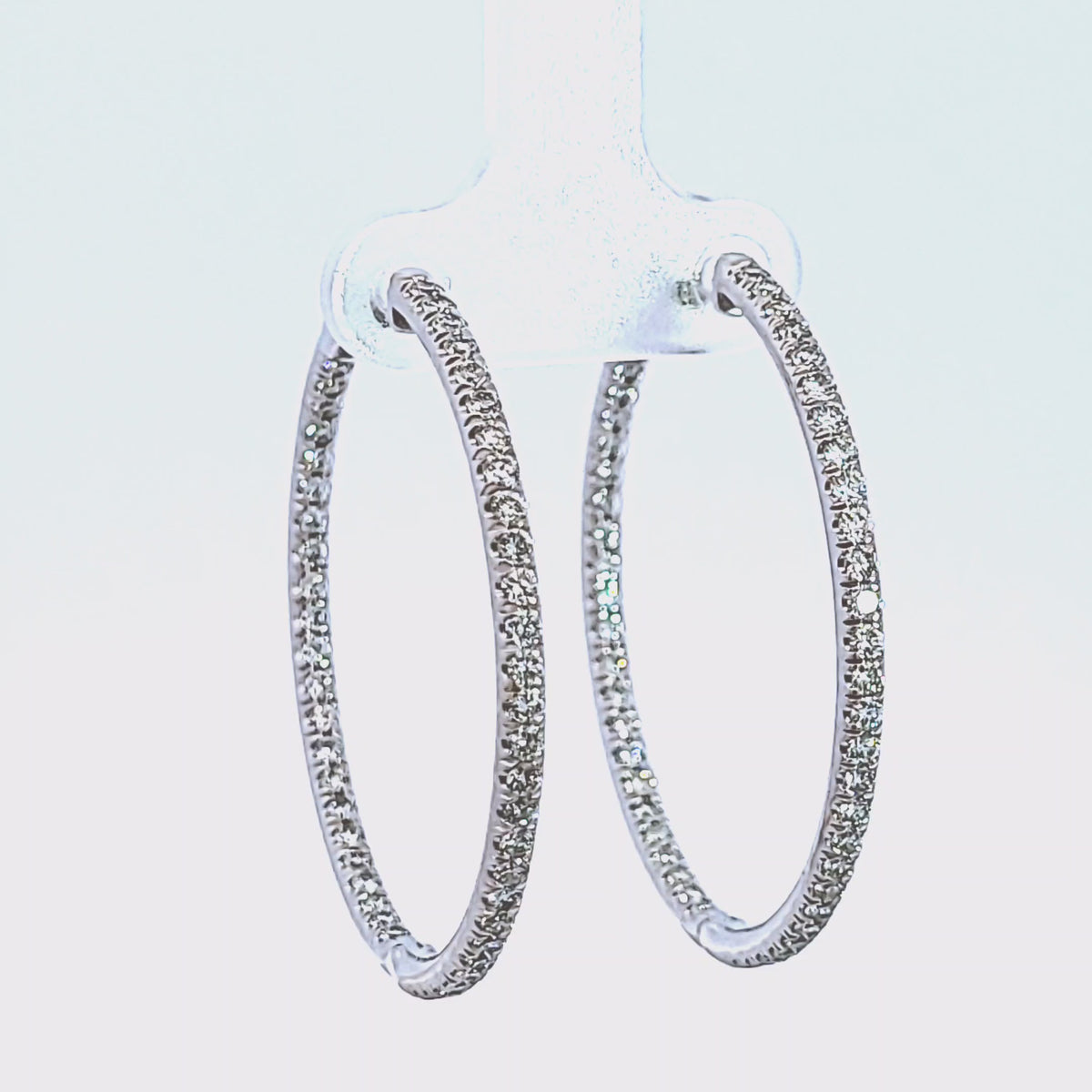 1 9/10ct. t.w. Newborn Lab Created Diamond Hoop Earrings in 14K White Gold