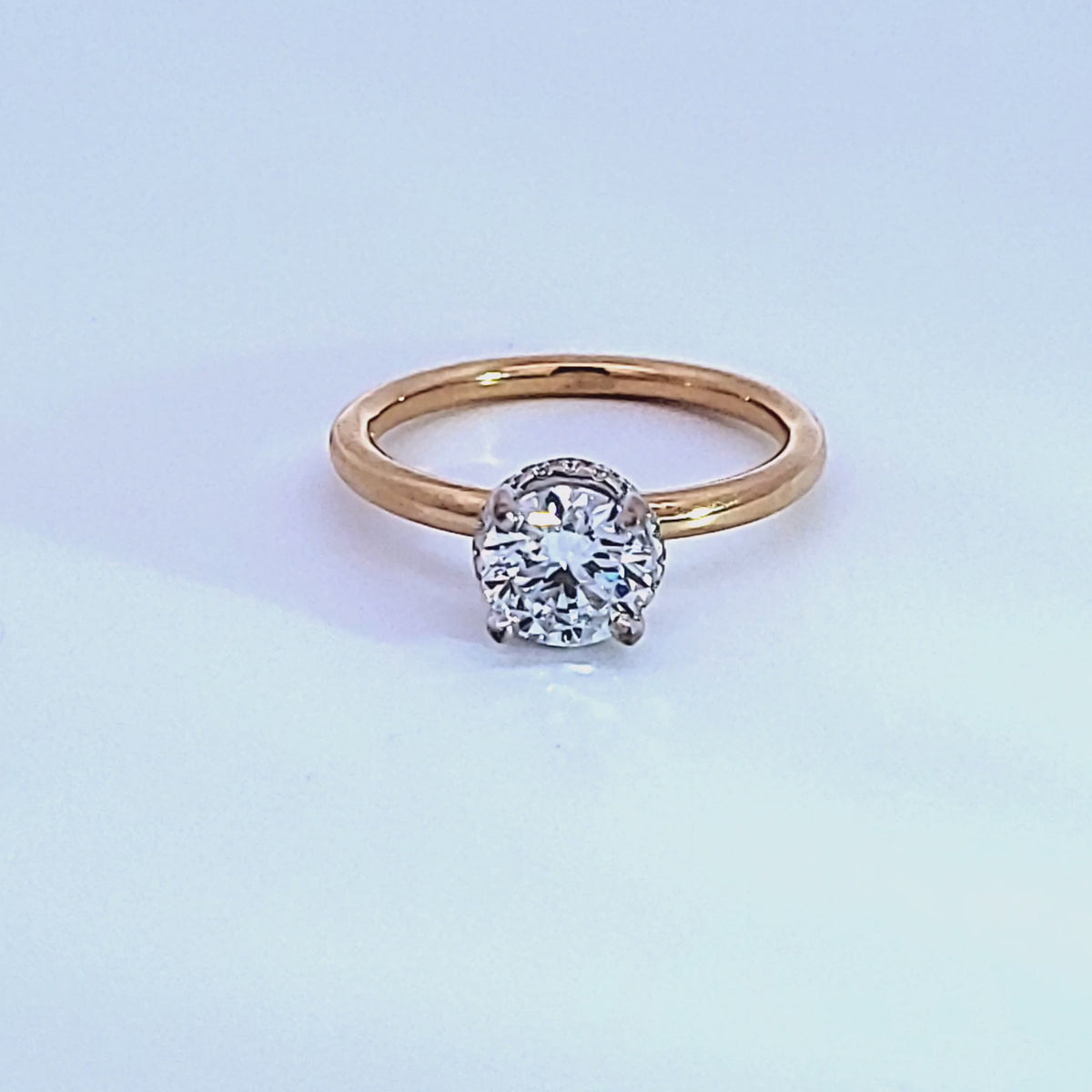 1 1/14ct. t.w. Newborn Lab Created Diamond Engagement Ring in 14K Yellow and White Gold