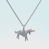 .01ct. t.w. Diamond Origami Unicorn Pendant in Sterling Silver and Pink Gold Micron Plating