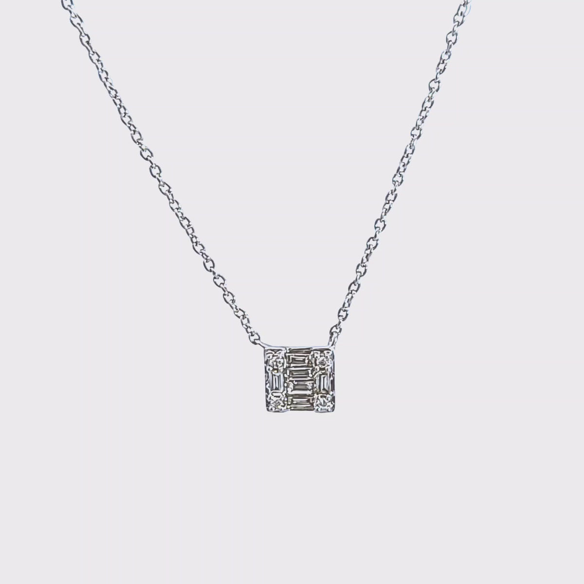 1/8ct. t.w. Diamond Square Pendant in 10K White Gold