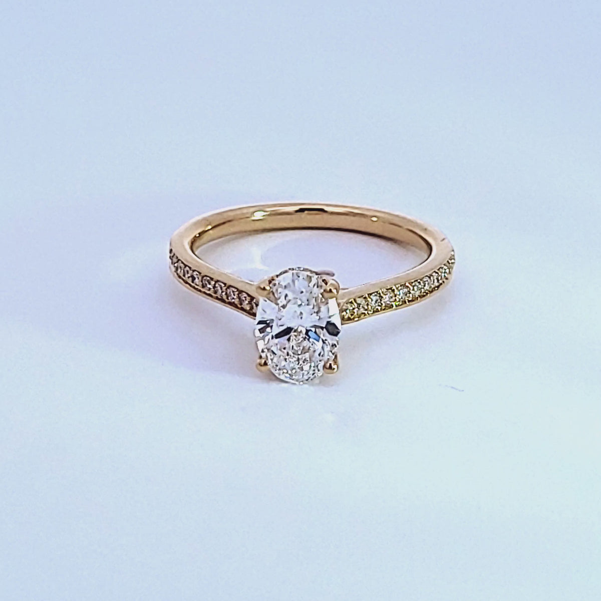 1 1/5ct. t.w. Oval Cut Newborn Lab Created Diamond Engagement Ring in 14K Yellow Gold