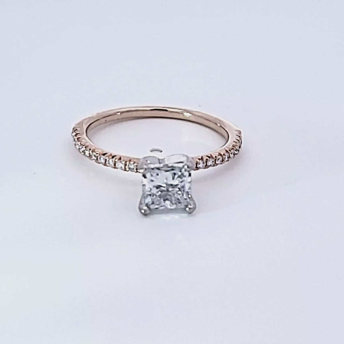 1 1/8ct. t.w. Princess Cut Kessler 81 Newborn Lab Created Diamond Engagement Ring in 14K Yellow Gold