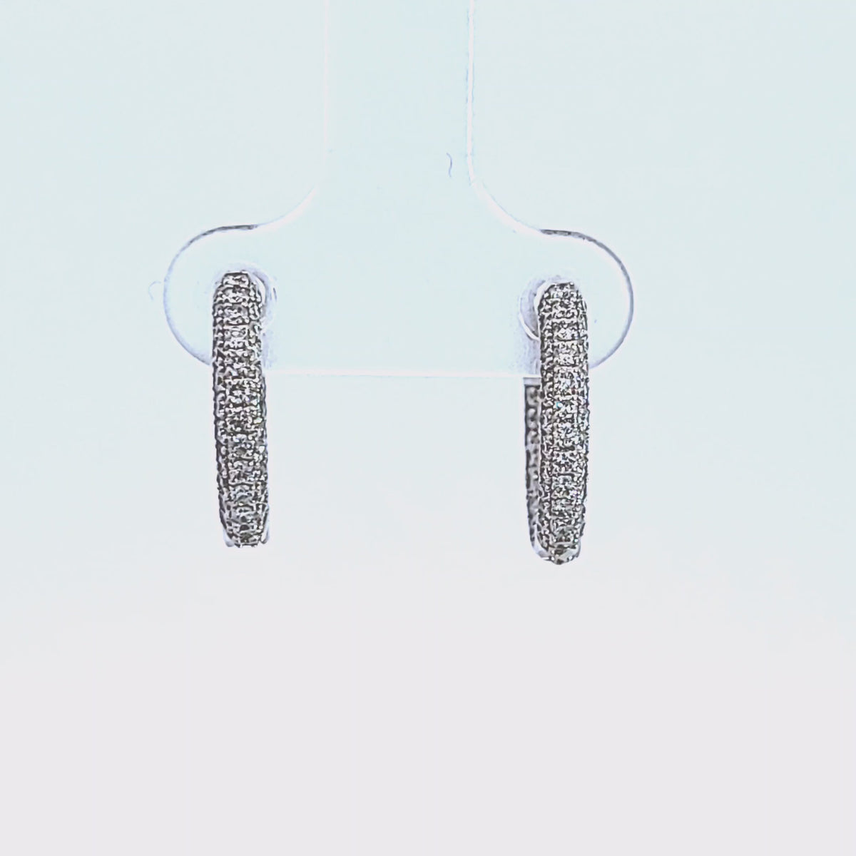 1ct. t.w. Newborn Lab Created Diamond Pave Hoop Earrings in 14K White Gold