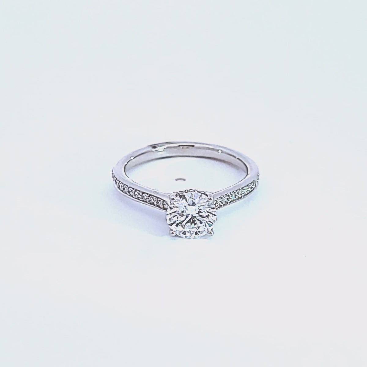 1 1/5ct. t.w. Round Cut Newborn Lab Created Diamond Engagement Ring in 14K White Gold