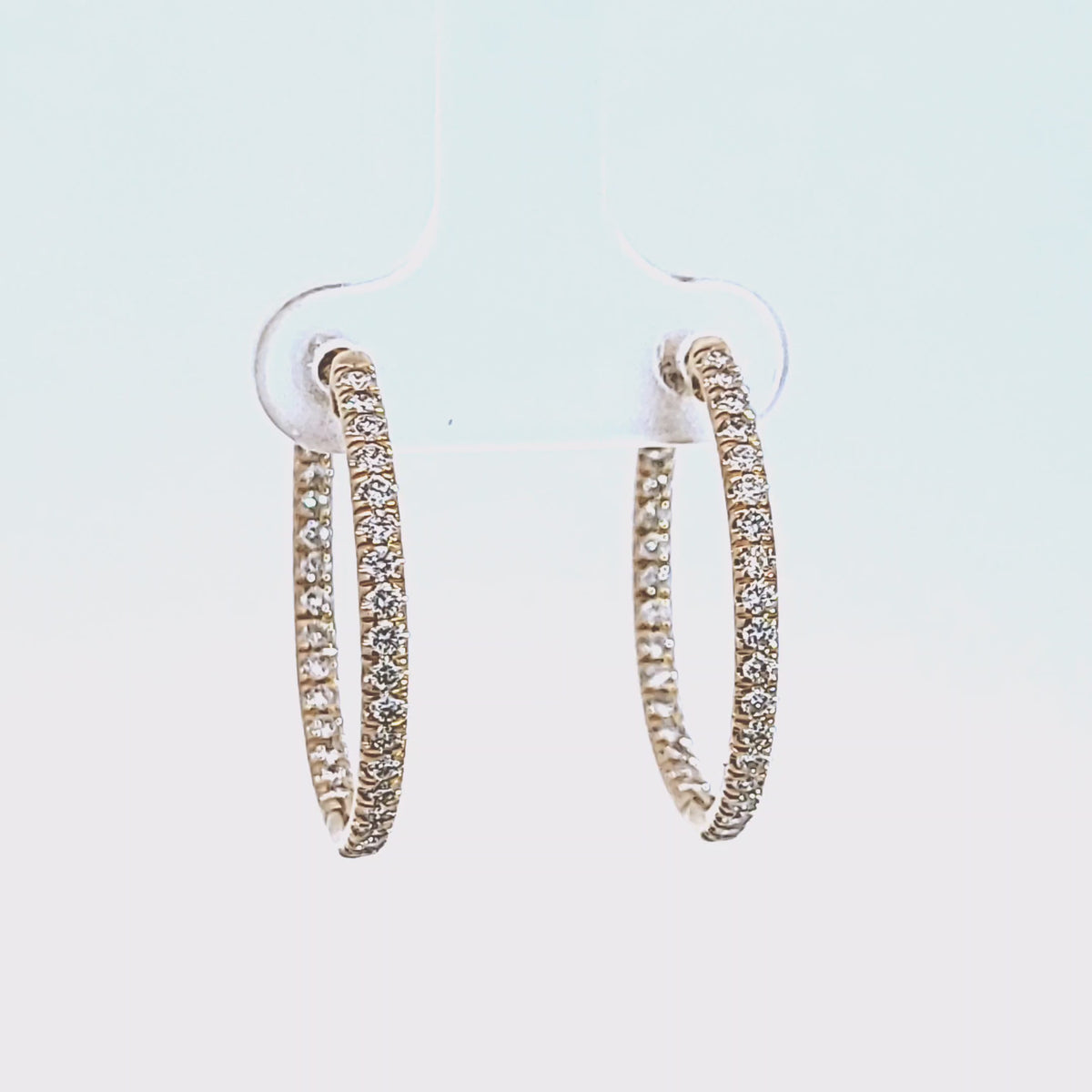 9/10ct. t.w. Newborn Lab Created Diamond Hoop Earrings in 14K Yellow Gold