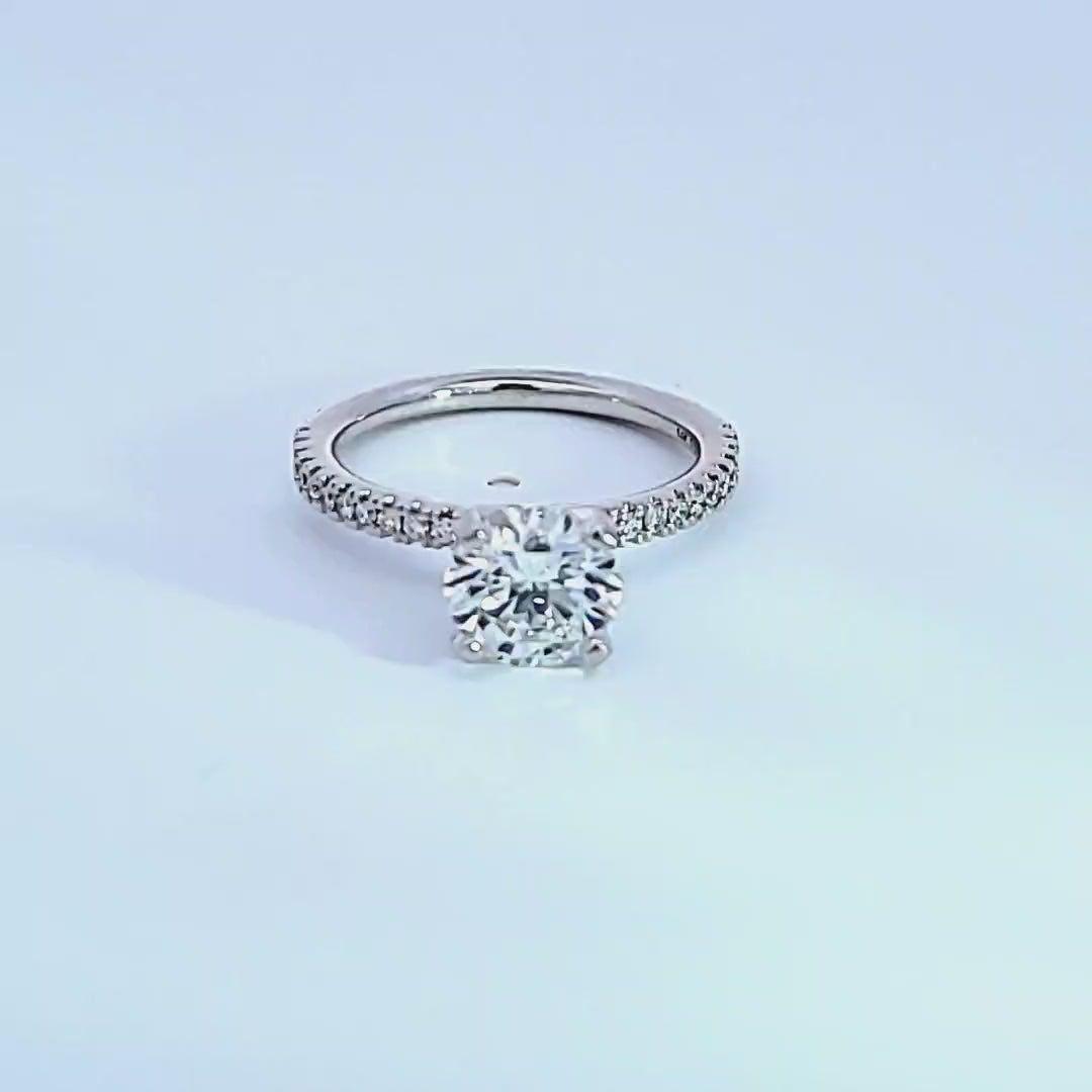 1 7/10ct. t.w. Round Cut Newborn Lab Created Diamond Engagement Ring in 14K White Gold