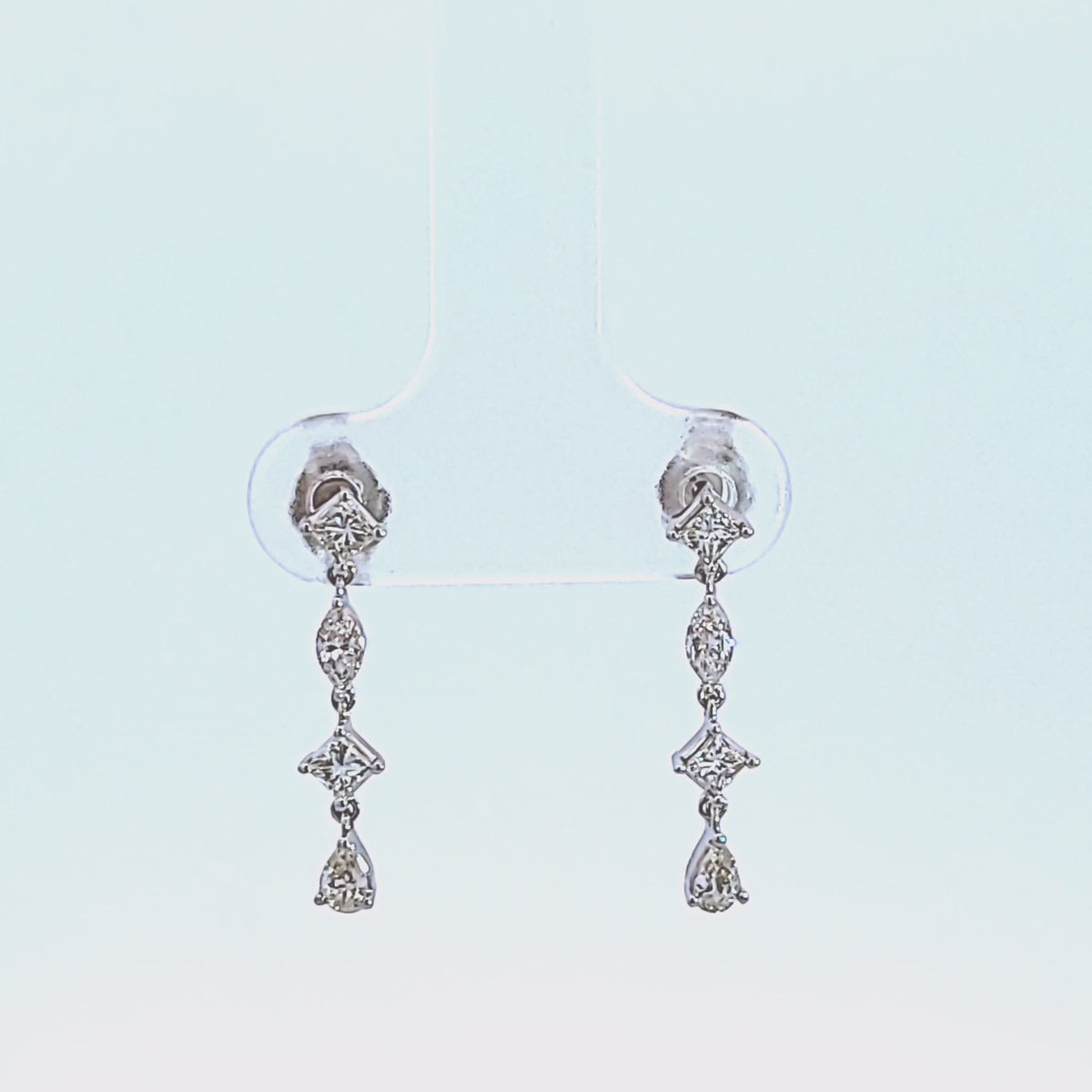 1/2ct. t.w. Diamond Drop Earrings in 14K White Gold