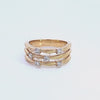 1/4ct. t.w. 3-Row Diamond Fashion Ring in 14K Yellow Gold