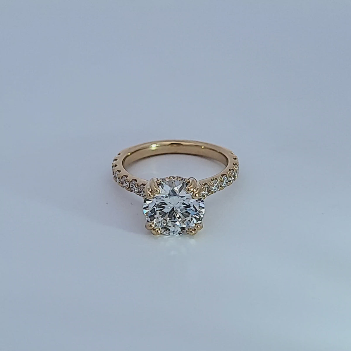 3 3/4ct. t.w. Round Cut Newborn Lab Created Diamond Engagement Ring in 18K Yellow Gold