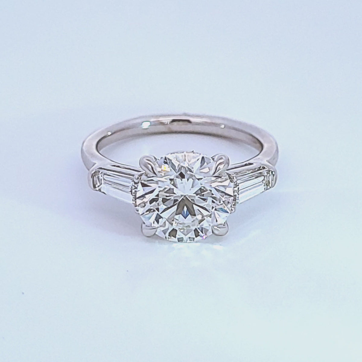 3 5/8ct. t.w. Round Cut Newborn Lab Created Diamond Engagement Ring in 14K White Gold