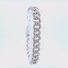 1/7ct. t.w. Diamond Cut Cuban Link Bracelet in Sterling Silver
