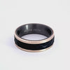 Carbon Fiber/Tantalum Comfort Fit Gents Wedding Ring in 14K Yellow Gold