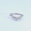 3/4ct. t.w. Pear and Round Cut Curved Wedding Ring in 14K White Gold