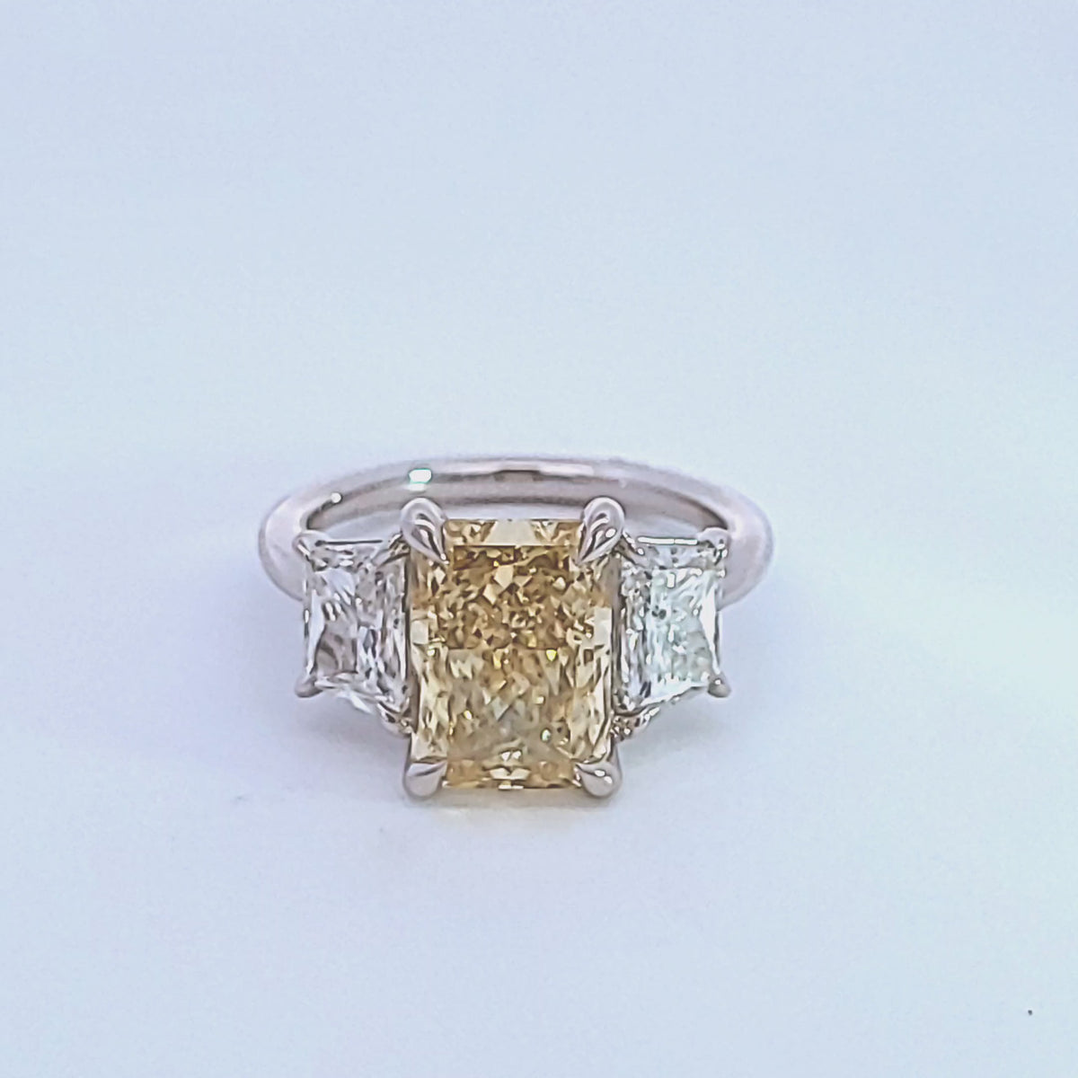 5 5/8ct. t.w. Yellow Radiant Cut Newborn Lab Created Diamond Engagement Ring in 14K White Gold