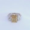 5 5/8ct. t.w. Yellow Radiant Cut Newborn Lab Created Diamond Engagement Ring in 14K White Gold