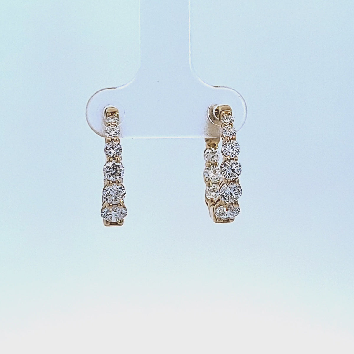 2ct. t.w. Diamond Hoop Earrings in 14K Yellow Gold