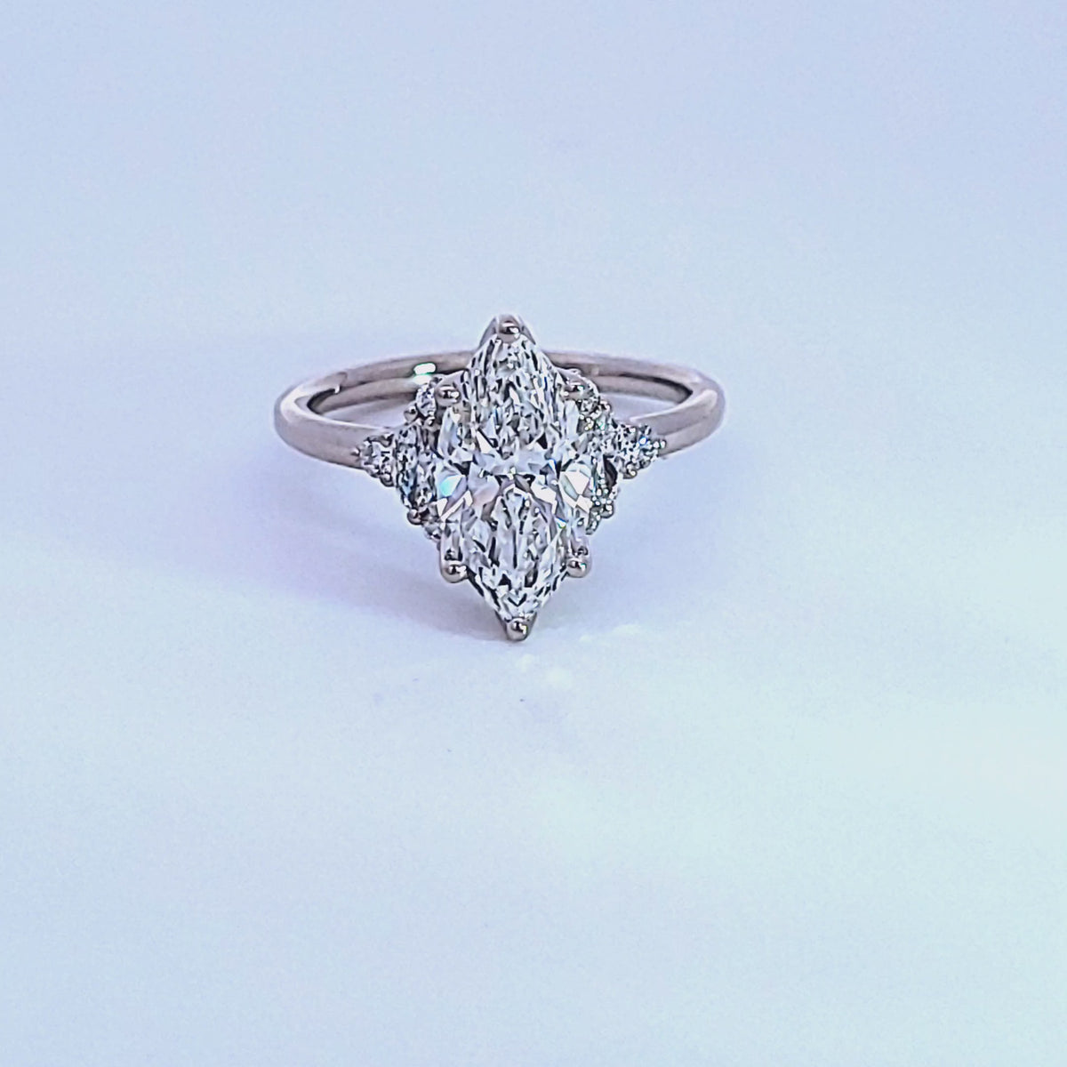 1/3ct. t.w. Marquise Cut Newborn Lab Created Diamond Engagement Ring in 14K White Gold