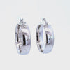 20mm Sterling Silver Flat Oval Tube Hoop Earrings