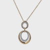 1/4ct. t.w. Diamond Oval Drop Pendant in 14K Yellow Gold and Platinum