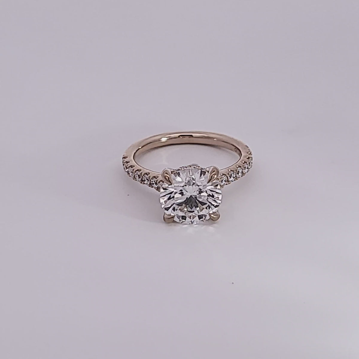 3 2/5ct. t.w. Round Cut Newborn Lab Created Diamond Engagement Ring in 14K Yellow Gold