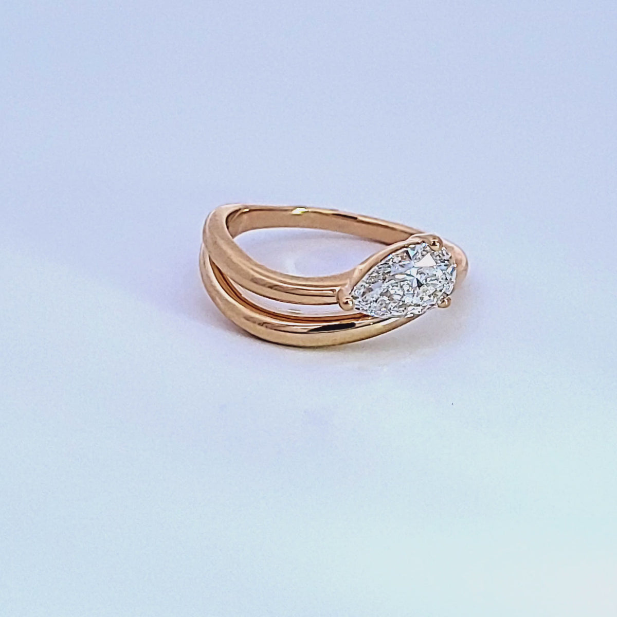 1ct. Pear Cut Newborn Lab Created Diamond Solitaire Engagement Ring in 14K Yellow Gold