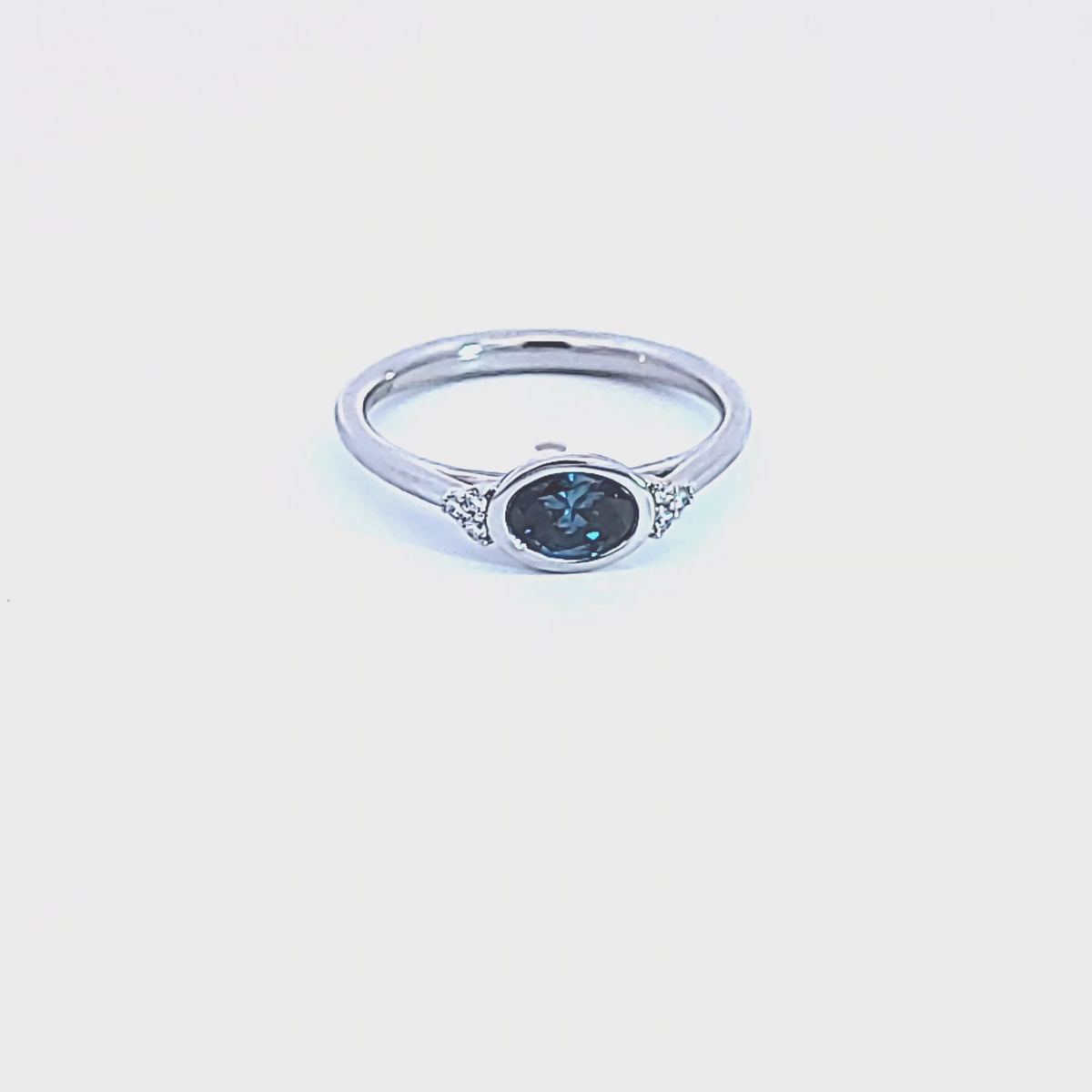 1/2ct. t.w. Blue and White Diamond Ring in 14K White Gold