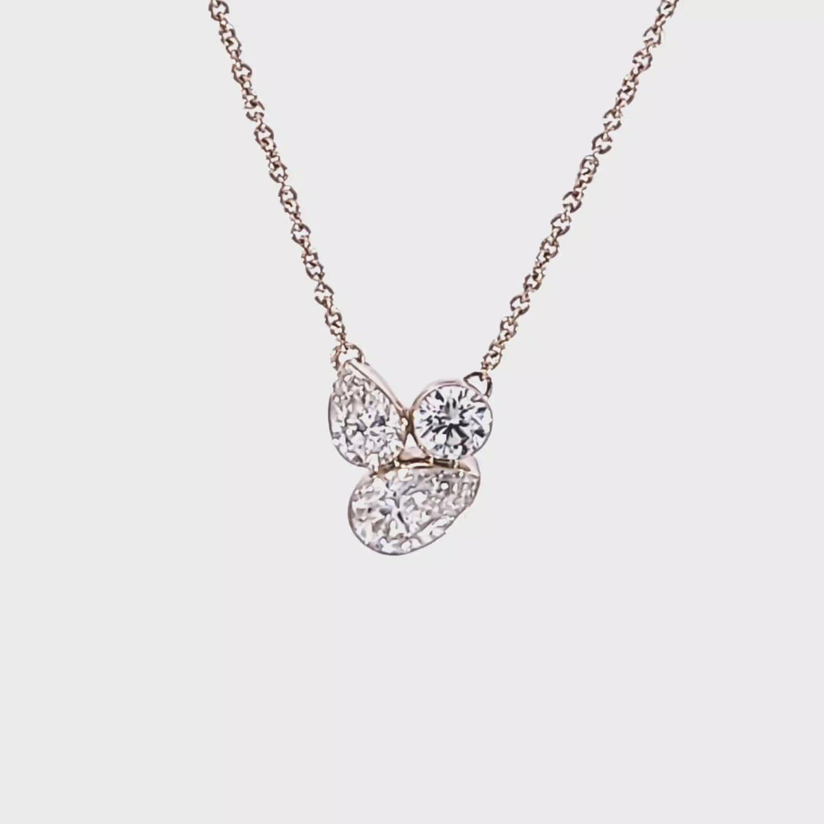 1 1/10ct. t.w. Pear and Round Cut Newborn Lab Created Diamond Fashion Pendant in 14K Yellow Gold