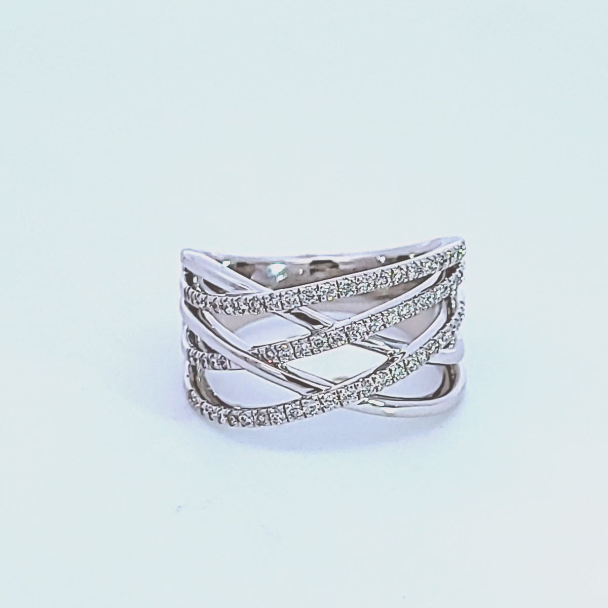 2/5ct. t.w. Diamond Crossover Fashion Ring in 14K White Gold