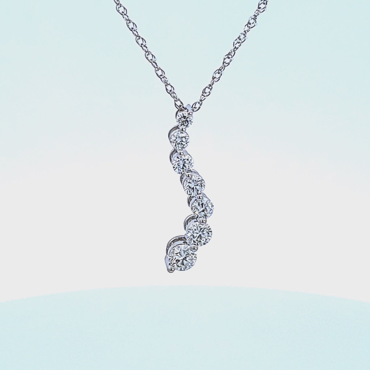 1ct. t.w. Diamond Journey Pendant in 14K White Gold