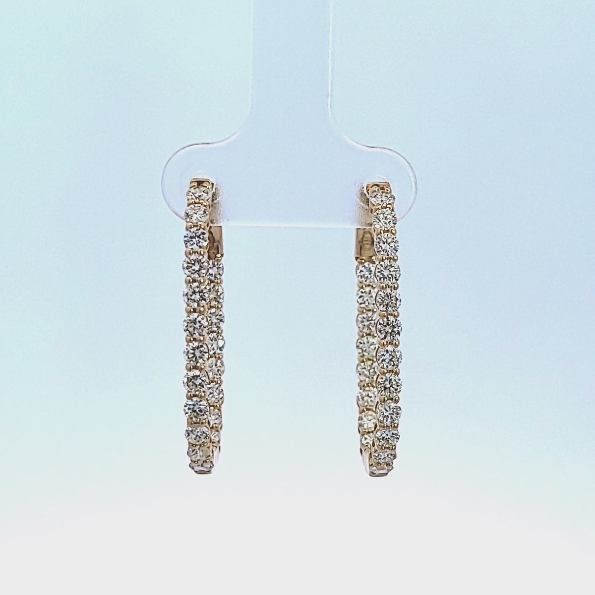 2ct. t.w. Diamond U-Shaped Hoop Earrings in 14K Yellow Gold