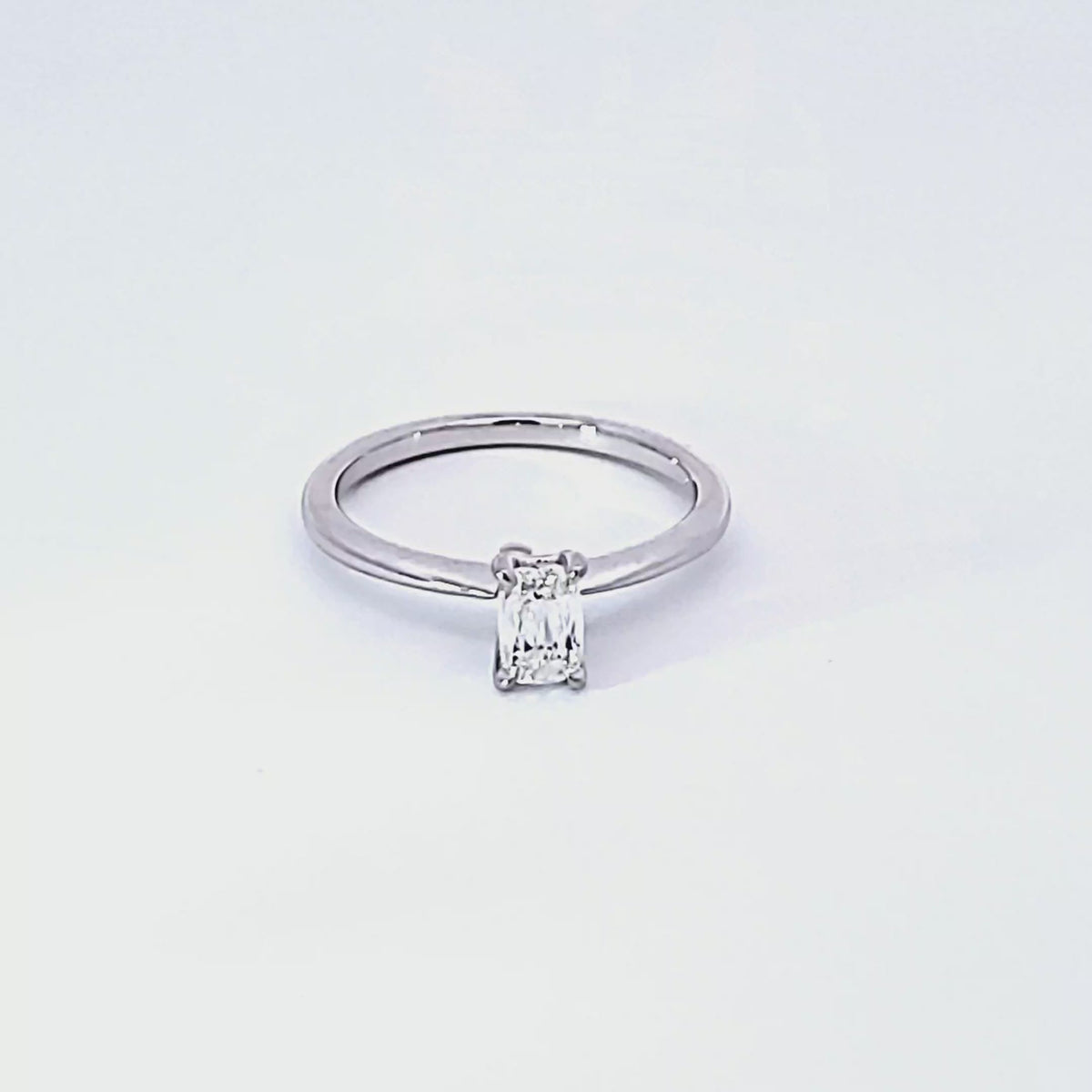 .51ct. Kessler Emerald Cut Solitaire Engagement Ring in 14K White Gold