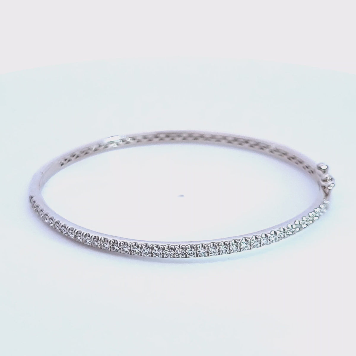 1ct. t.w. Newborn Lab Created Diamond Bangle Bracelet in 14K White Gold