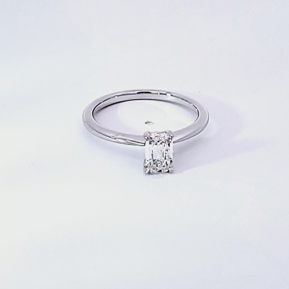 .74ct. Kessler Emerald Cut Solitaire Engagement Ring in 14K White Gold
