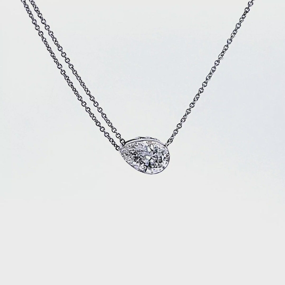 2ct. Pear Cut Newborn Lab Created Diamond Pendant in 14K White Gold