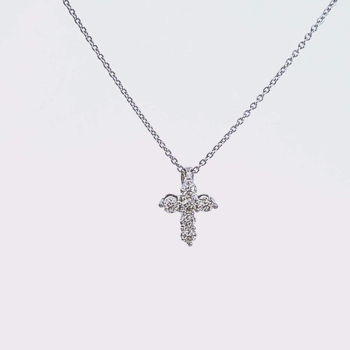 1/4ct. t.w. Diamond Cross Pendant in 14K White Gold