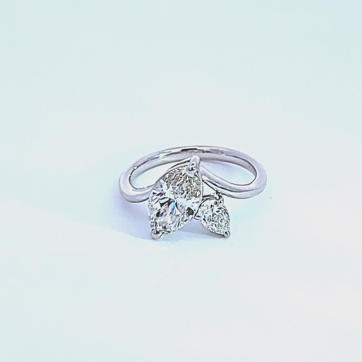 1 3/4ct. t.w. Newborn Lab Created Diamond 2-Stone Ring in 14K White Gold