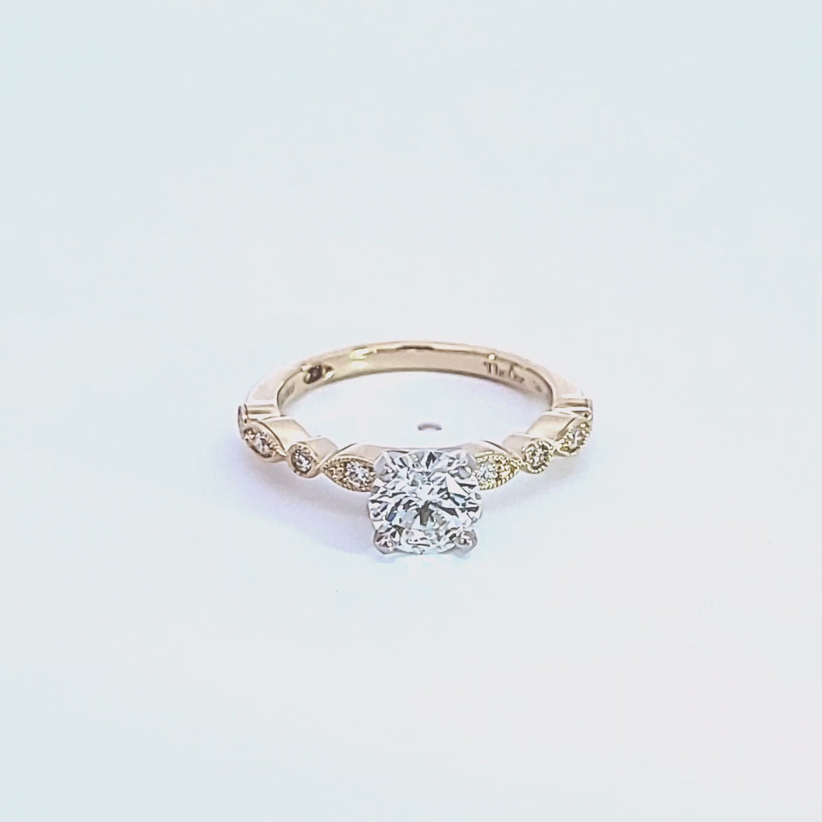 1 1/8ct. t.w. Kessler 81 Newborn Lab Created Round Cut Diamond Engagement Ring in 14K Yellow Gold