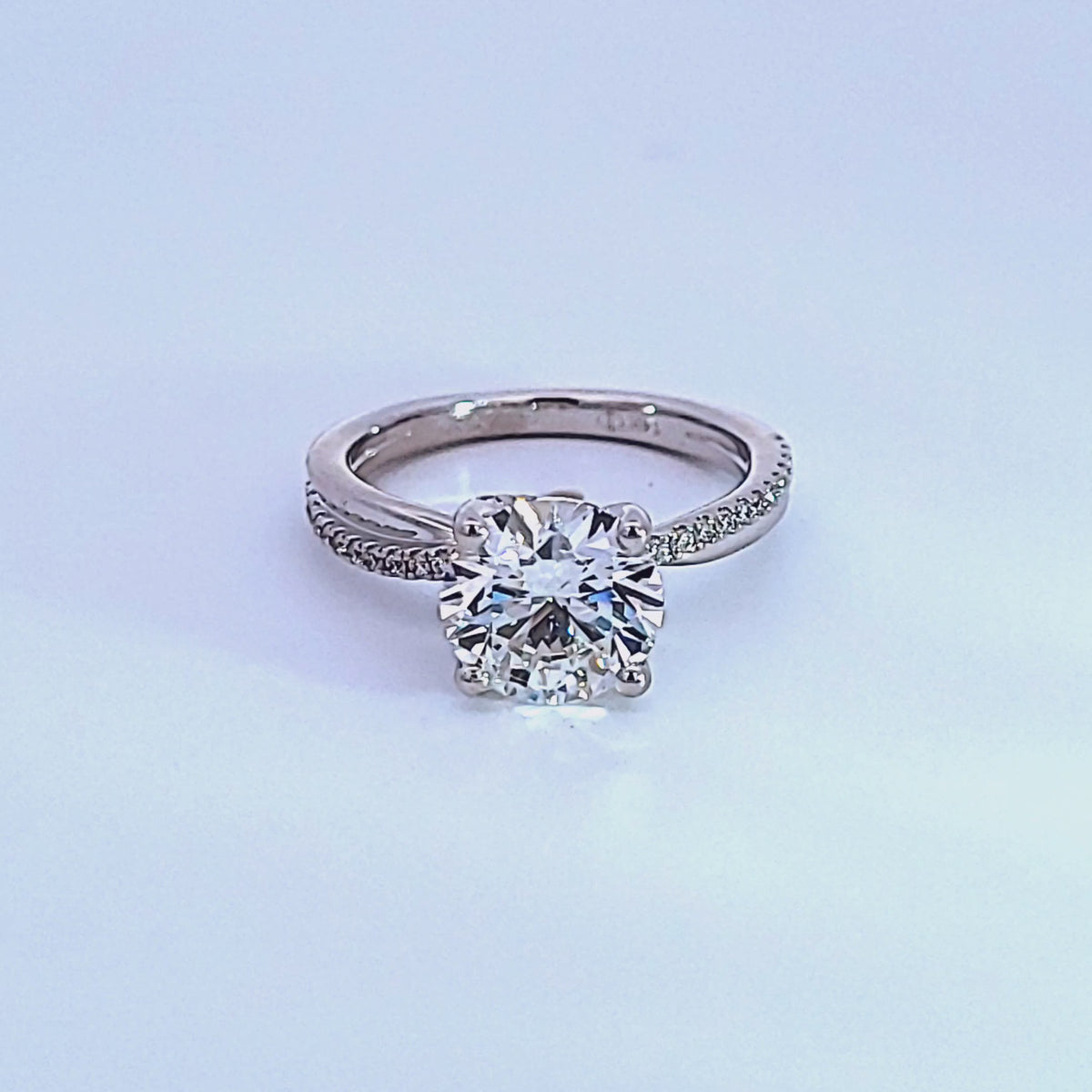 2 3/4ct. t.w. Round Cut Newborn Lab Created Diamond Engagement Ring in 14K White Gold