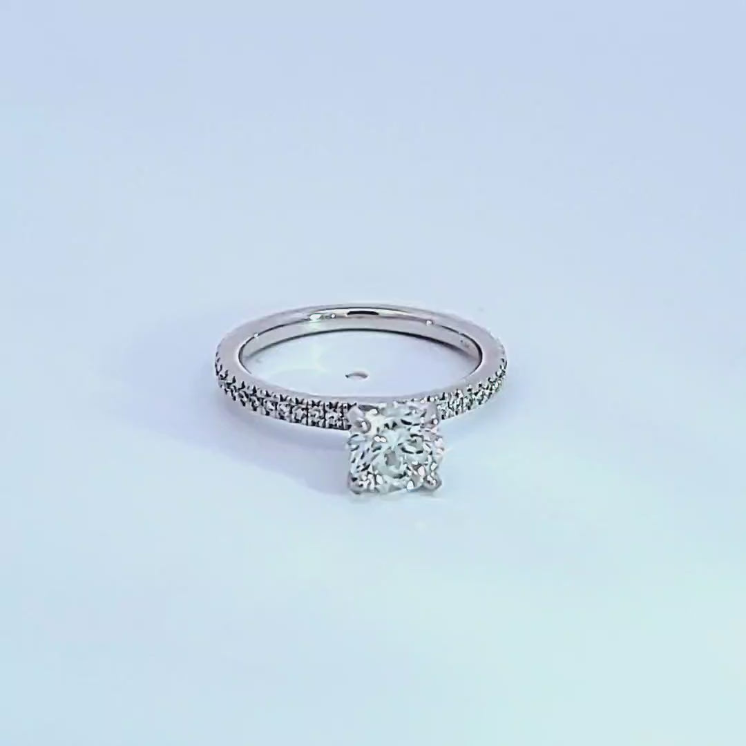 1 1/6ct. t.w. Round Cut Diamond Engagement Ring in 14K White Gold