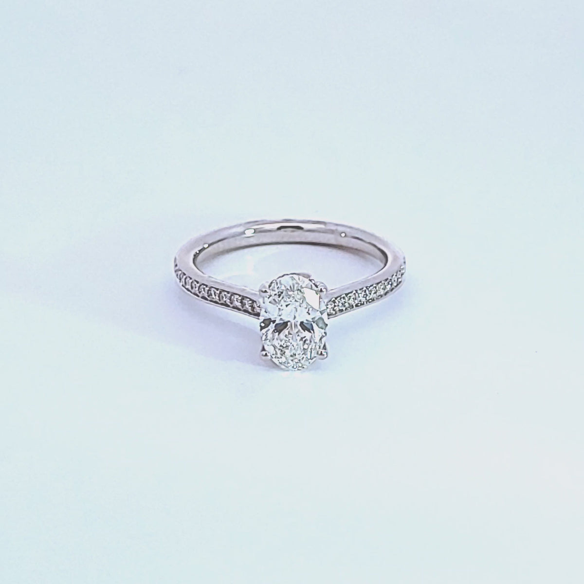 1 1/5ct. t.w. Oval Cut Newborn Lab Created Diamond Engagement Ring in 14K White Gold
