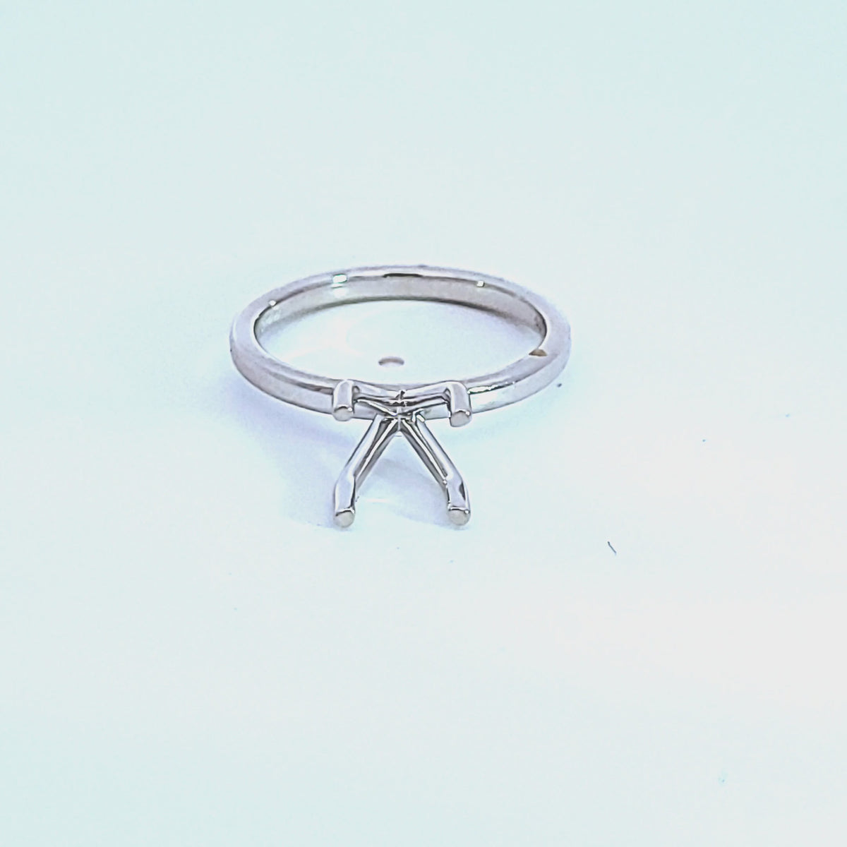 2mm Solitaire Engagement Ring in 14K White Gold